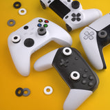 PlayVital 3 Pairs Silicone Thumbstick Rings for PS5 & PS4 & Xbox Series X/S & Xbox One/Elite Series 2 Core & Switch Pro Controller - Gray & Black & White - PFPJ146