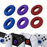 PlayVital 3 Pairs Silicone Thumbstick Rings for ps5/4, for Xbox Series X/S, for Xbox One/Elite Series 2 Core, for Switch Pro Controller, Universal Anti Slip Thumb Grips Rings - Red & Blue & Purple - PFPJ145