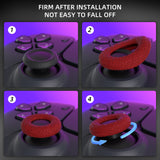 PlayVital 3 Pairs Silicone Thumbstick Rings for ps5/4, for Xbox Series X/S, for Xbox One/Elite Series 2 Core, for Switch Pro Controller, Universal Anti Slip Thumb Grips Rings - Red & Blue & Purple - PFPJ145