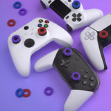 PlayVital 3 Pairs Silicone Thumbstick Rings for ps5/4, for Xbox Series X/S, for Xbox One/Elite Series 2 Core, for Switch Pro Controller, Universal Anti Slip Thumb Grips Rings - Red & Blue & Purple - PFPJ145