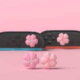 PlayVital 4 Pcs Thumb Grips for Nintendo Switch 2, Kawaii Silicone Thumbstick Caps for Joycon 2, Joystick Cover for Switch 2 Accessories - Blush Cherry Blossom Petals - WWYNTJ027