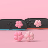 PlayVital 4 Pcs Thumb Grips for Nintendo Switch 2, Kawaii Silicone Thumbstick Caps for Joycon 2, Joystick Cover for Switch 2 Accessories - Blush Cherry Blossom Petals - WWYNTJ027