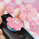 PlayVital 4 Pcs Thumb Grips for Nintendo Switch 2, Kawaii Silicone Thumbstick Caps for Joycon 2, Joystick Cover for Switch 2 Accessories - Blush Cherry Blossom Petals - WWYNTJ027