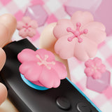 PlayVital 4 Pcs Thumb Grips for Nintendo Switch 2, Kawaii Silicone Thumbstick Caps for Joycon 2, Joystick Cover for Switch 2 Accessories - Blush Cherry Blossom Petals - WWYNTJ027