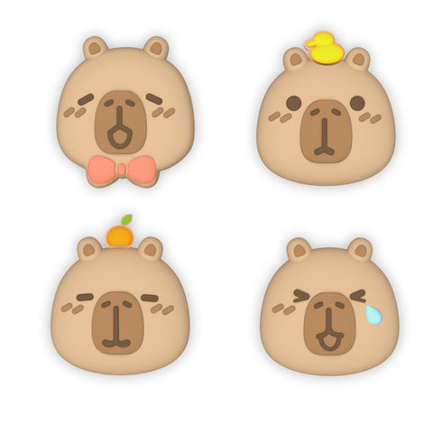 PlayVital 4 Pcs Thumb Grips for Nintendo Switch 2, Kawaii Silicone Thumbstick Caps for Joycon 2, Joystick Cover for Switch 2 Accessories - Capybara Moods - WWYNTJ021