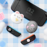 PlayVital 4 Pcs Thumb Grips for Nintendo Switch 2, Kawaii Silicone Thumbstick Caps for Joycon 2, Joystick Cover for Switch 2 Accessories - Cheese Mousie & Peek Mousie - WWYNTJ028