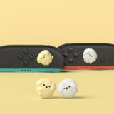 PlayVital 4 Pcs Thumb Grips for Nintendo Switch 2, Kawaii Silicone Thumbstick Caps for Joycon 2, Joystick Cover for Switch 2 Accessories - Fluffy & Winky Pups - WWYNTJ026