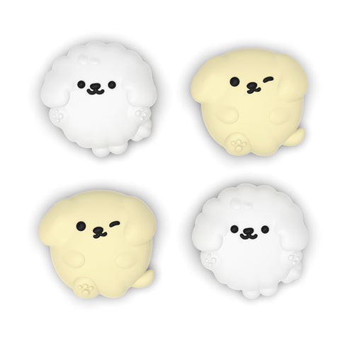 PlayVital 4 Pcs Thumb Grips for Nintendo Switch 2, Kawaii Silicone Thumbstick Caps for Joycon 2, Joystick Cover for Switch 2 Accessories - Fluffy & Winky Pups - WWYNTJ026