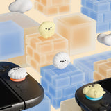 PlayVital 4 Pcs Thumb Grips for Nintendo Switch 2, Kawaii Silicone Thumbstick Caps for Joycon 2, Joystick Cover for Switch 2 Accessories - Fluffy & Winky Pups - WWYNTJ026