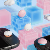 PlayVital 4 Pcs Thumb Grips for Nintendo Switch 2, Kawaii Silicone Thumbstick Caps for Joycon 2, Joystick Cover for Switch 2 Accessories - Puffy Chickie & Shy Chickie - WWYNTJ029
