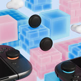 PlayVital 4Pcs Thumb Grip Caps for Nintendo Switch 2, Silicone Thumbstick Grip Cover for Switch 2, Comfort Joystick Caps for Joycon 2 - Black - WWYNTM006