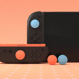PlayVital 4Pcs Thumb Grip Caps for Nintendo Switch 2, Silicone Thumbstick Grip Cover for Switch 2, Comfort Joystick Caps for Joycon 2 - Blue & Orange - WWYNTM038