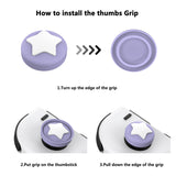 PlayVital 4Pcs Thumb Grip Caps for Nintendo Switch 2, Silicone Thumbstick Grip Cover for Switch 2, Comfort Joystick Caps for Joycon 2 - New Hope Gray - WWYNTM035