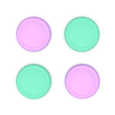 PlayVital 4Pcs Thumb Grip Caps for Nintendo Switch 2, Silicone Thumbstick Grip Cover for Switch 2, Comfort Joystick Caps for Joycon 2 - Soft Violet & Mint Green - WWYNTM073