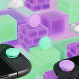 PlayVital 4Pcs Thumb Grip Caps for Nintendo Switch 2, Silicone Thumbstick Grip Cover for Switch 2, Comfort Joystick Caps for Joycon 2 - Soft Violet & Mint Green - WWYNTM073