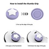 PlayVital 4Pcs Thumb Grip Caps for Nintendo Switch 2, Silicone Thumbstick Grip Cover for Switch 2, Comfort Joystick Caps for Joycon 2 - Soft Violet & Mint Green - WWYNTM073