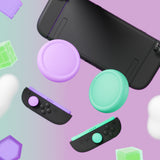 PlayVital 4Pcs Thumb Grip Caps for Nintendo Switch 2, Silicone Thumbstick Grip Cover for Switch 2, Comfort Joystick Caps for Joycon 2 - Soft Violet & Mint Green - WWYNTM073