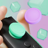 PlayVital 4Pcs Thumb Grip Caps for Nintendo Switch 2, Silicone Thumbstick Grip Cover for Switch 2, Comfort Joystick Caps for Joycon 2 - Soft Violet & Mint Green - WWYNTM073