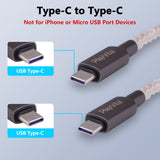 PlayVital 6.56FT Universal Illuminated Type C to C Charging Cable for PS5 & PS5 Edge Controller, for PS Portal Remote Player & ROG Ally Console, for Xbox Core & Elite Series 2 & Switch Pro Controller - PFLED16