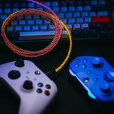 PlayVital 6.56FT Universal Illuminated Type C to C Charging Cable for PS5 & PS5 Edge Controller, for PS Portal Remote Player & ROG Ally Console, for Xbox Core & Elite Series 2 & Switch Pro Controller - PFLED16