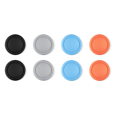 PlayVital 8Pcs Thumb Grip Caps for Nintendo Switch 2, Silicone Thumbstick Grip Cover for Switch 2, Comfort Joystick Caps for Joycon 2 - Black & Gray & Blue & Orange - WWYNTM036