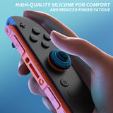 PlayVital 8 in 1 Pro Thumbs Grip Caps for Nintendo Switch 2, Ergonomic Anti-Slip Joystick Caps for Joycon 2 Grip, 8Pcs Thumbstick Cover Accessories for Switch 2 - Black - WWYNTM001