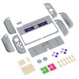 PlayVital AlterGrips Protective Slim Case for Nintendo Switch OLED, Ergonomic Grip Cover for Joycon, Dockable Hard Shell for Switch OLED with Thumb Grip Caps & Button Caps - Classics SNES Style - JSOYY7003