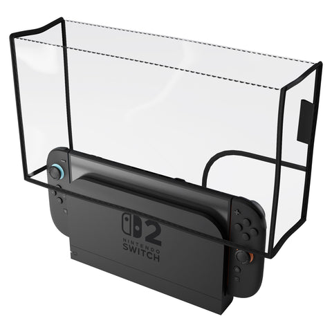 PlayVital Dust Cover for Nintendo Switch 2, Anti-Scratch Dust Guard Waterproof Cover Sleeve for Nintendo Switch 2 Console & Charging Dock -Transparent - NAWNTM003