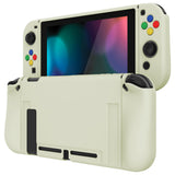 PlayVital Antique Yellow Protective Case for NS Switch, Soft TPU Slim Case Cover for NS Switch Joy-Con Console with Colorful ABXY Direction Button Caps - NTU6033G2