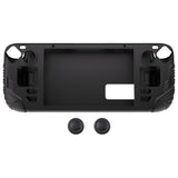 PlayVital Armor Series Protective Case for Steam Deck LCD, Soft Cover Silicone Protector for Steam Deck with Back Button Enhancement Designed & Thumb Grips Caps - Black - XFSDP001