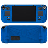 PlayVital Armor Series Protective Case for Steam Deck LCD, Soft Cover Silicone Protector for Steam Deck with Back Button Enhancement Designed & Thumb Grips Caps - Blue - XFSDP006