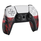 PlayVital Armored Edition Anti-Skid Sweat-Absorbent Controller Grip for PS5, Professional Textured Soft Rubber Pads Handle Grips for PS5 Controller with Shoulder Button Trigger Stickers - Spider Armor - PFPJ157