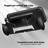 PlayVital BEYOND-GRIP Interchangeable Grip Protective Cover for Nintendo Switch 2 (2025), Ergonomic TPU Dockable Case Accessories for Switch 2 with Joystick Caps, Shockproof - Black - XJKNTM001
