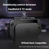 PlayVital BEYOND-GRIP Interchangeable Grip Protective Cover for Nintendo Switch 2 (2025), Ergonomic TPU Dockable Case Accessories for Switch 2 with Joystick Caps, Shockproof - Black - XJKNTM001