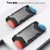 PlayVital BEYOND-GRIP Interchangeable Grip Protective Cover for Nintendo Switch 2 (2025), Ergonomic TPU Dockable Case Accessories for Switch 2 with Joystick Caps, Shockproof - Blue & Orange - XJKNTM009