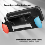 PlayVital BEYOND-GRIP Interchangeable Grip Protective Cover for Nintendo Switch 2 (2025), Ergonomic TPU Dockable Case Accessories for Switch 2 with Joystick Caps, Shockproof - Blue & Orange - XJKNTM009