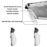 PlayVital BEYOND-GRIP Interchangeable Grip Protective Cover for Nintendo Switch 2 (2025), Ergonomic TPU Dockable Case Accessories for Switch 2 with Joystick Caps, Shockproof - White - XJKNTM002