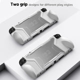PlayVital BEYOND-GRIP Interchangeable Grip Protective Cover for Nintendo Switch 2 (2025), Ergonomic TPU Dockable Case Accessories for Switch 2 with Joystick Caps, Shockproof - White - XJKNTM002