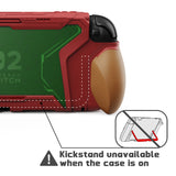 PlayVital BEYOND-GRIP Interchangeable Grip Protective Cover for Nintendo Switch 2 (2025), Ergonomic TPU Dockable Case Accessories for Switch 2 with Joystick Caps, Shockproof - Red & Orange - XJKNTM004