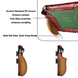 PlayVital BEYOND-GRIP Interchangeable Grip Protective Cover for Nintendo Switch 2 (2025), Ergonomic TPU Dockable Case Accessories for Switch 2 with Joystick Caps, Shockproof - Red & Orange - XJKNTM004