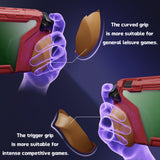 PlayVital BEYOND-GRIP Interchangeable Grip Protective Cover for Nintendo Switch 2 (2025), Ergonomic TPU Dockable Case Accessories for Switch 2 with Joystick Caps, Shockproof - Red & Orange - XJKNTM004