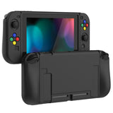 PlayVital Black Protective Case for NS Switch, Soft TPU Slim Case Cover for NS Switch Joy-Con Console with Colorful ABXY Direction Button Caps - NTU6006G2