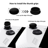 PlayVital Black Thumbsticks Grips Caps for ROG Ally, Silicone Thumb Grips Joystick Caps for ROG Ally - Diamond Grain & Crack Bomb Design - TAURGM005