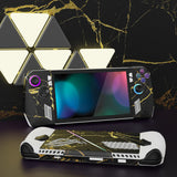 PlayVital Black & Gold Marble Effect Custom Stickers Vinyl Wraps Protective Skin Decal for ROG Ally Handheld Gaming Console - RGTM006