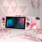 PlayVital Candy Rainbow Unicorn Protective Case for NS Switch, Soft TPU Slim Case Cover for NS Switch Joy-Con Console with Colorful ABXY Direction Button Caps - NTU6010G2