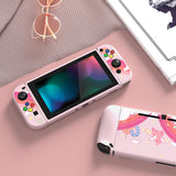 PlayVital Candy Rainbow Unicorn Protective Case for NS Switch, Soft TPU Slim Case Cover for NS Switch Joy-Con Console with Colorful ABXY Direction Button Caps - NTU6010G2