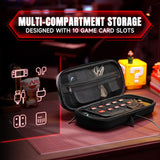 PlayVital Carrying Case for Nintendo Switch 2 with Silicone Charging Port, Portable Travel Case with 10 Game Card Slots, Shockproof Protective Hard Shell for Switch 2 Accessories Storage - Black - SHPNTJ002