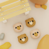 PlayVital Thumb Grip Caps for Steam Deck LCD, for PS Portal Remote Player Silicone Thumbsticks Grips Joystick Caps for Steam Deck OLED - Cozy Bear - YFSDM036