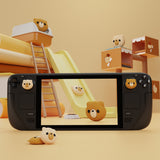 PlayVital Thumb Grip Caps for Steam Deck LCD, for PS Portal Remote Player Silicone Thumbsticks Grips Joystick Caps for Steam Deck OLED - Cozy Bear - YFSDM036