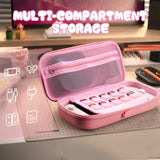 PlayVital Cherry Blossoms Kitten Carrying Case for Nintendo Switch 2, Cute Hard Shell Travel Case with Silicone Charging Port & 10 Game Card Slots, Portable Storage Bag - Pink - METNTJ001